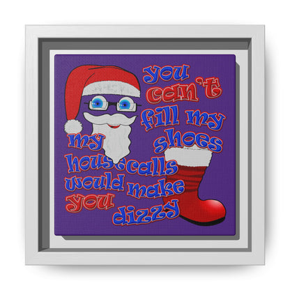 santa's shoes - framed canvas art (purple)