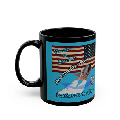 shoot for the stars - Black Mug (turquoise)