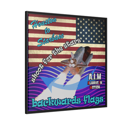 shoot for the stars - framed canvas art (purple wave)