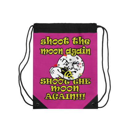 shoot the moon again - Drawstring Bag (pink)