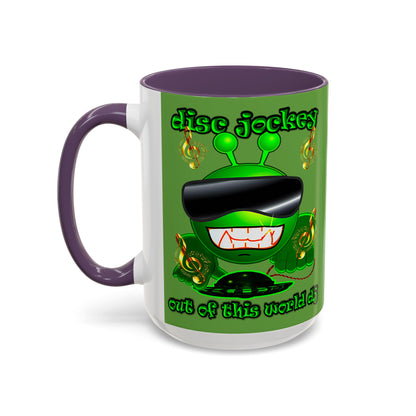 disc jockey - Accent Mug (green)