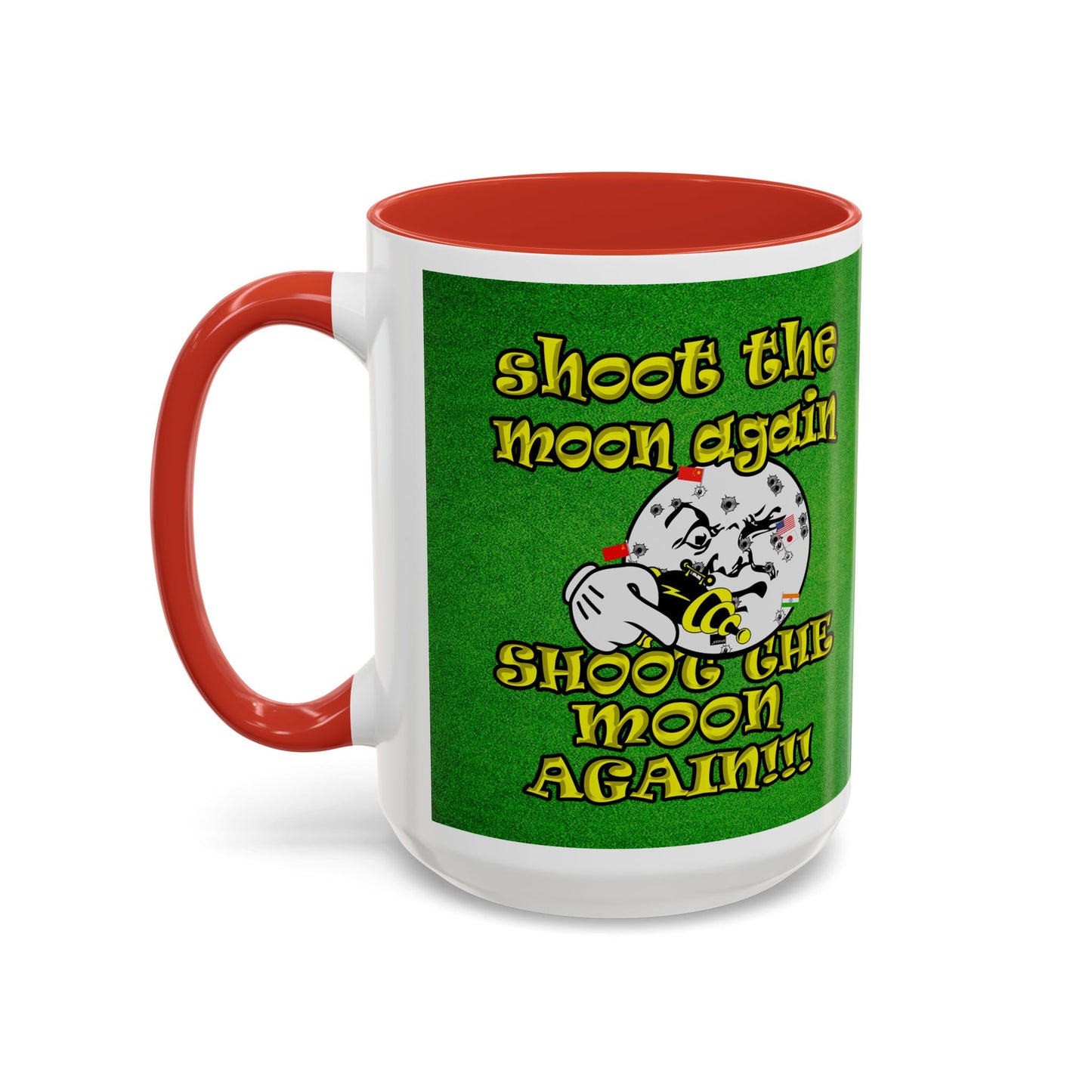 shoot the moon again - Accent Mug (green turf)