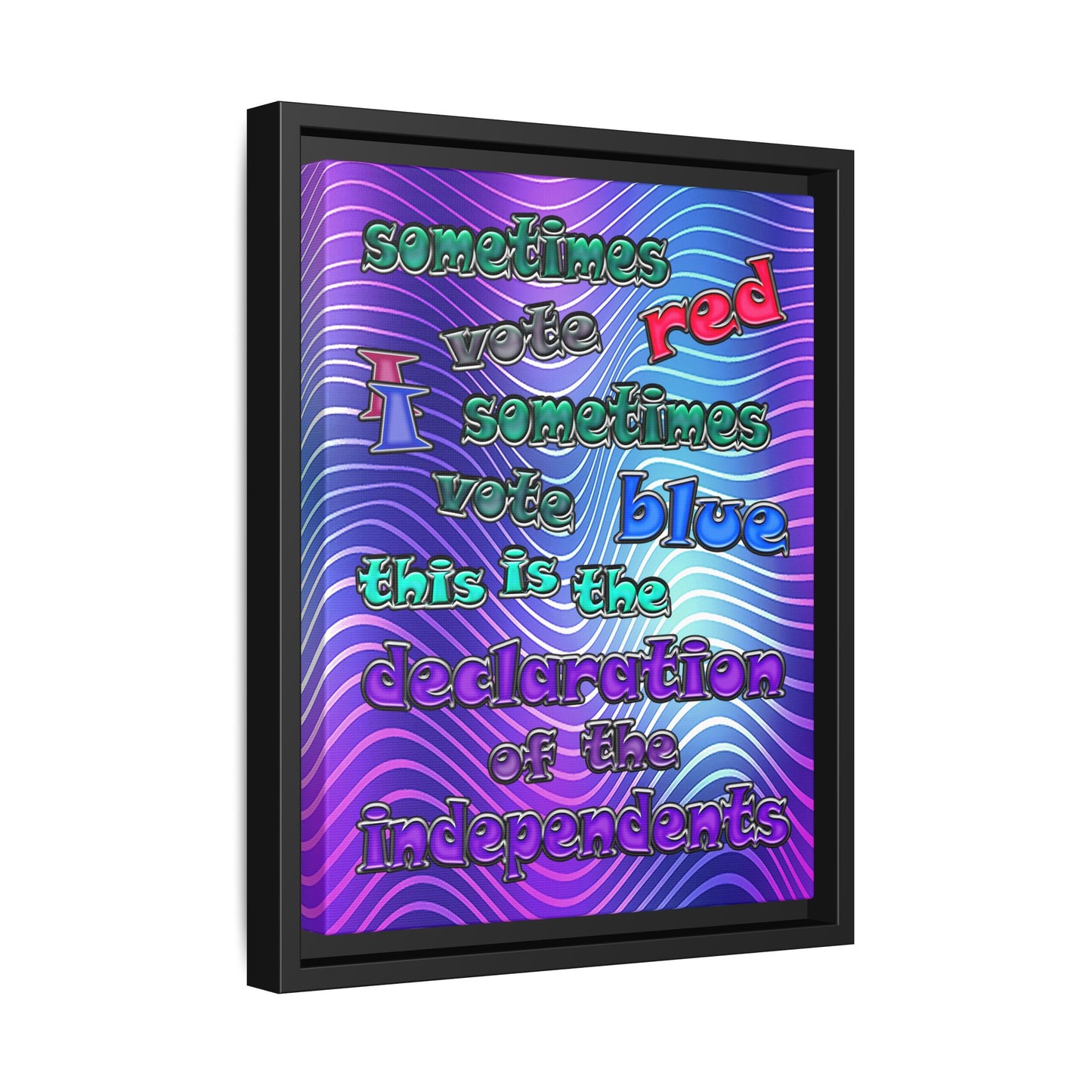 declaration of the independents - framed canvas art (purple wave)