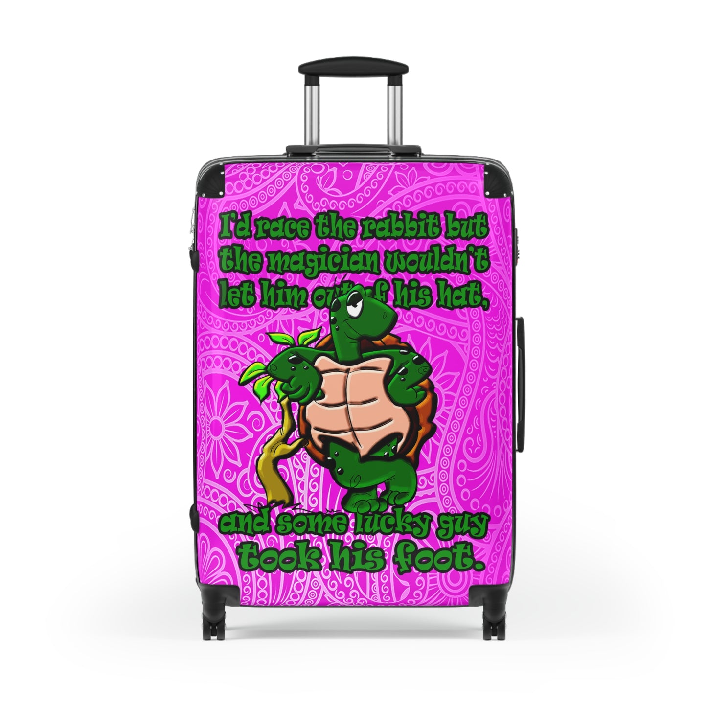 turtle race - Suitcase (pink swirl)