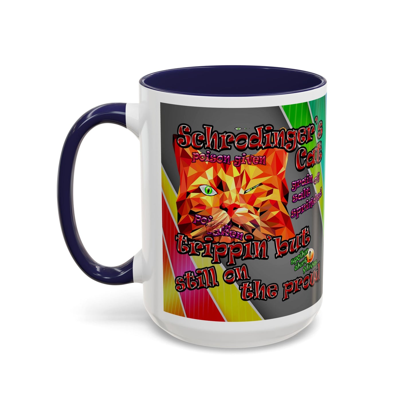 schrodinger's cat - Accent Mug (rainbow split)