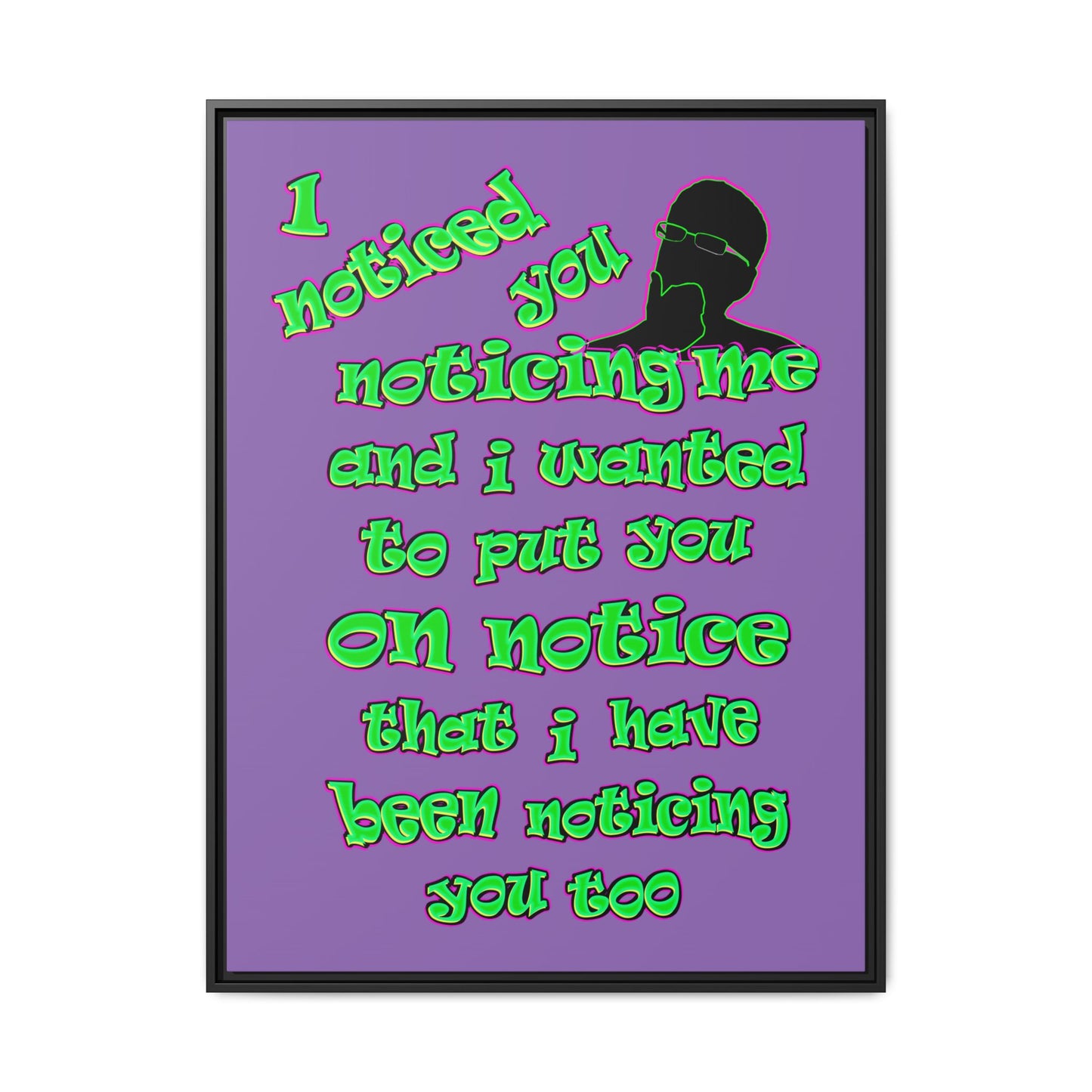 noticed you noticing - framed canvas art (light purple)
