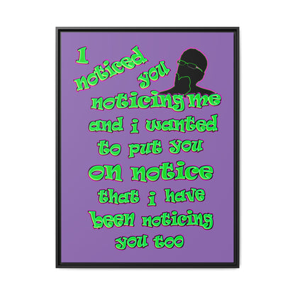 noticed you noticing - framed canvas art (light purple)