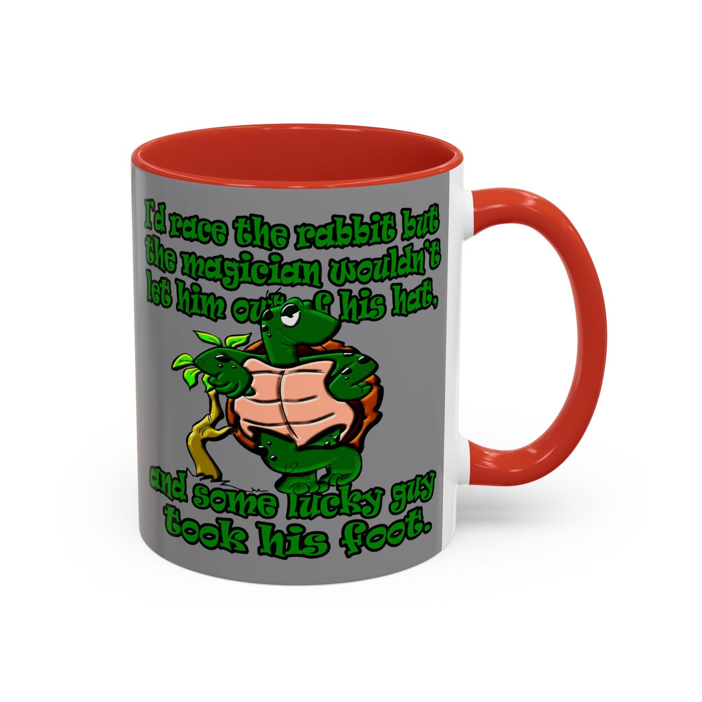 turtle race - Accent Mug (grey)