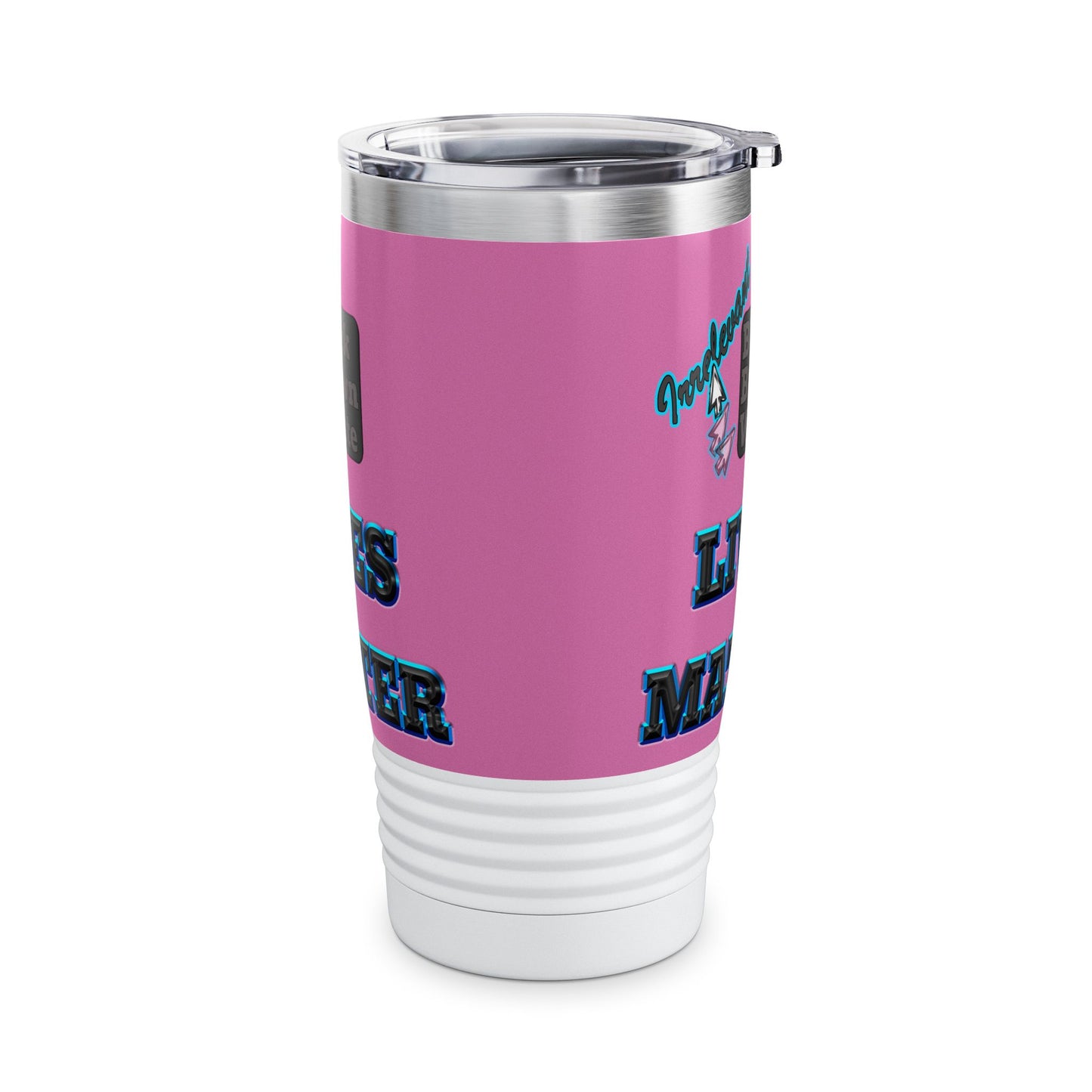 irrelevant - Ringneck Tumbler, 20oz (light pink)