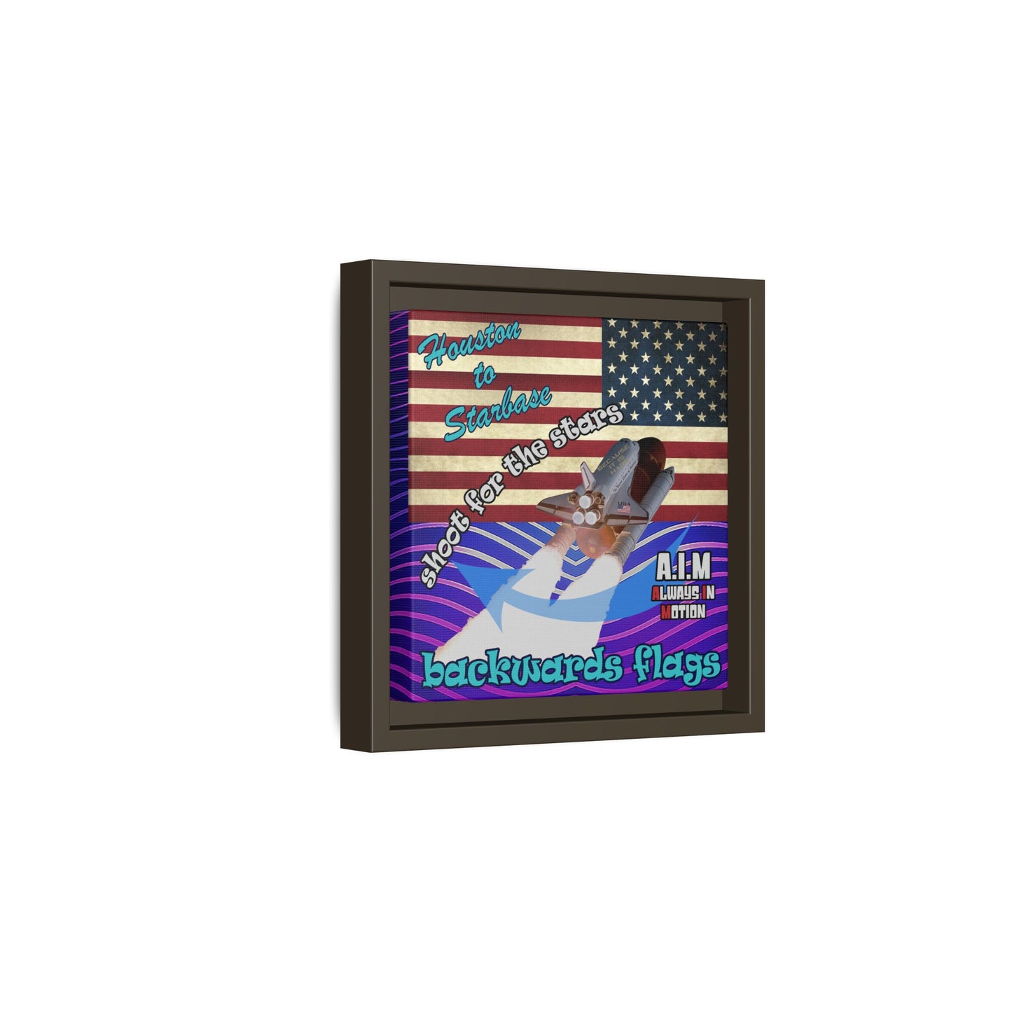shoot for the stars - framed canvas art (purple wave)