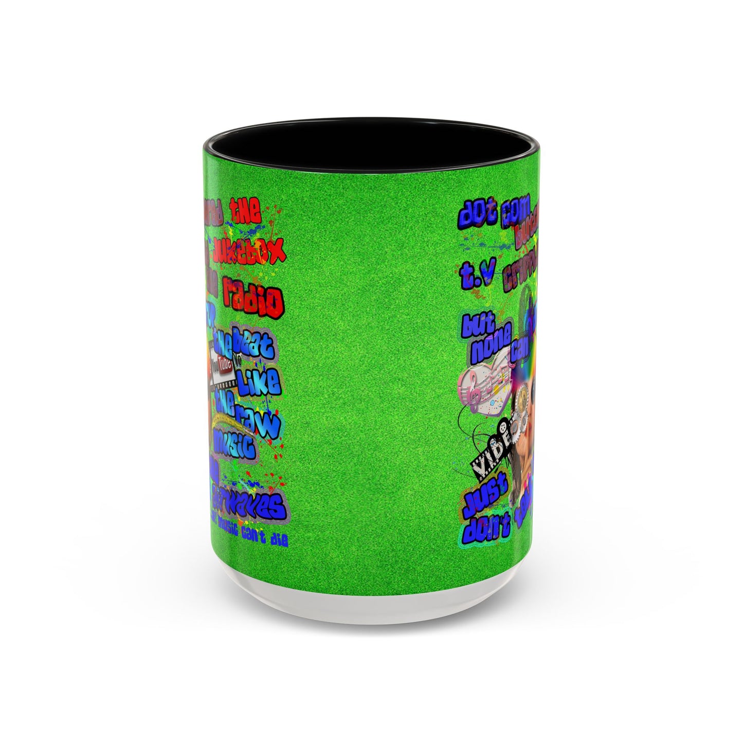 drop the beat - Accent Mug (green turf)