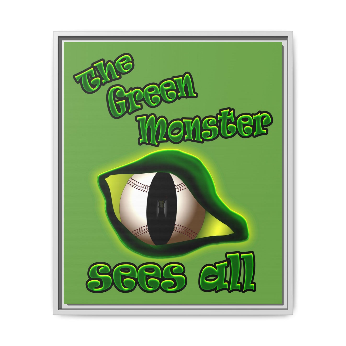 green monster - framed canvas art (green)