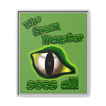 green monster - framed canvas art (green)