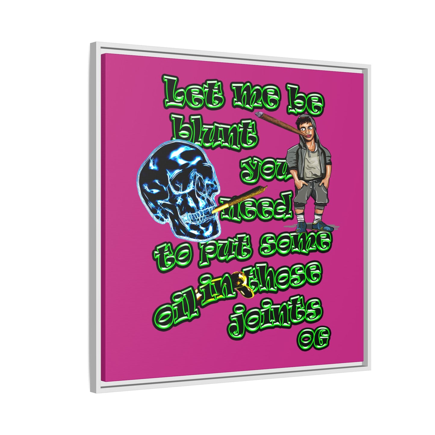 og - framed canvas art (pink)
