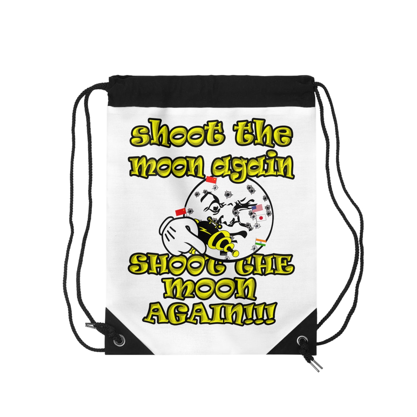 shoot the moon again - Drawstring Bag (white)