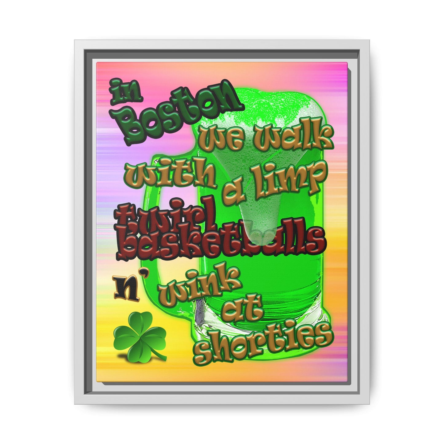 celtics logo - framed canvas art (color blur)
