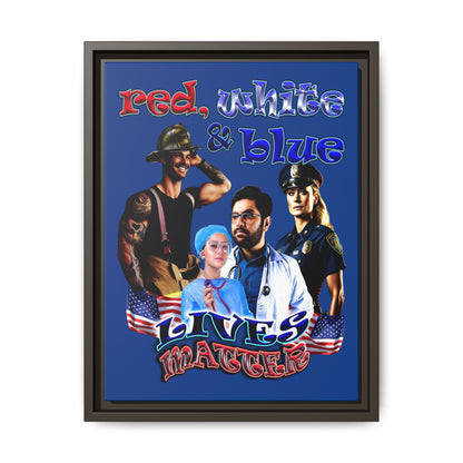 rw&b lives matter - framed canvas art (dark blue)