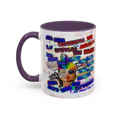 drop the beat - Accent Mug (white marble)