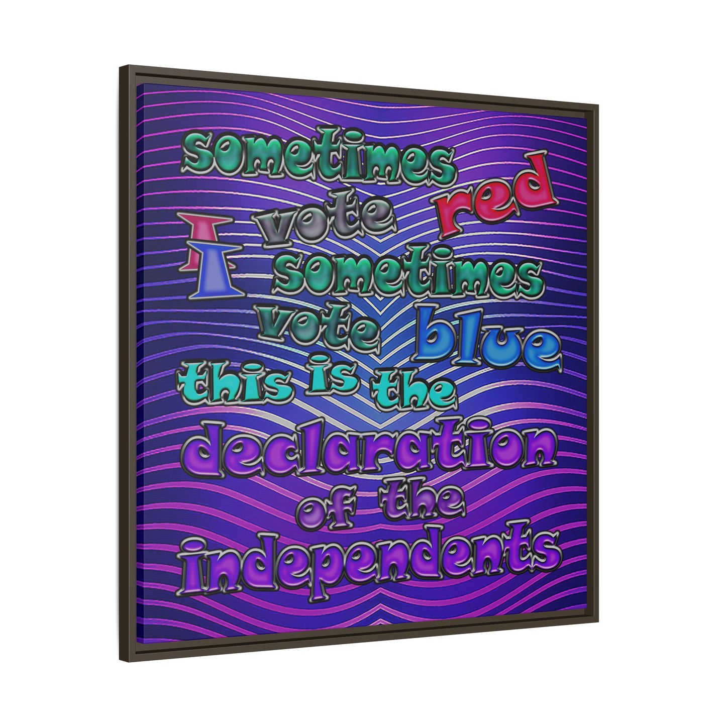 declaration of the independents - framed canvas art (purple wave)