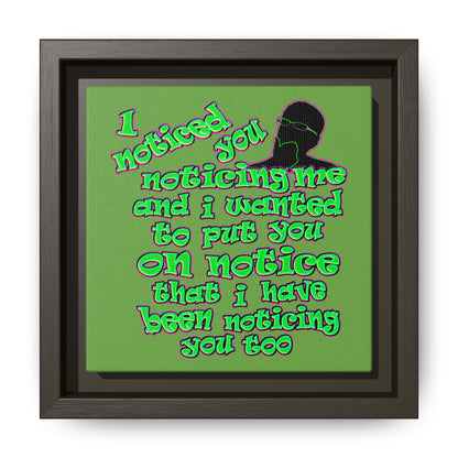 noticed you noticing - framed canvas art (green)