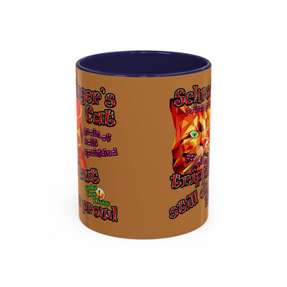 schrodinger's cat - Accent Mug (light brown)