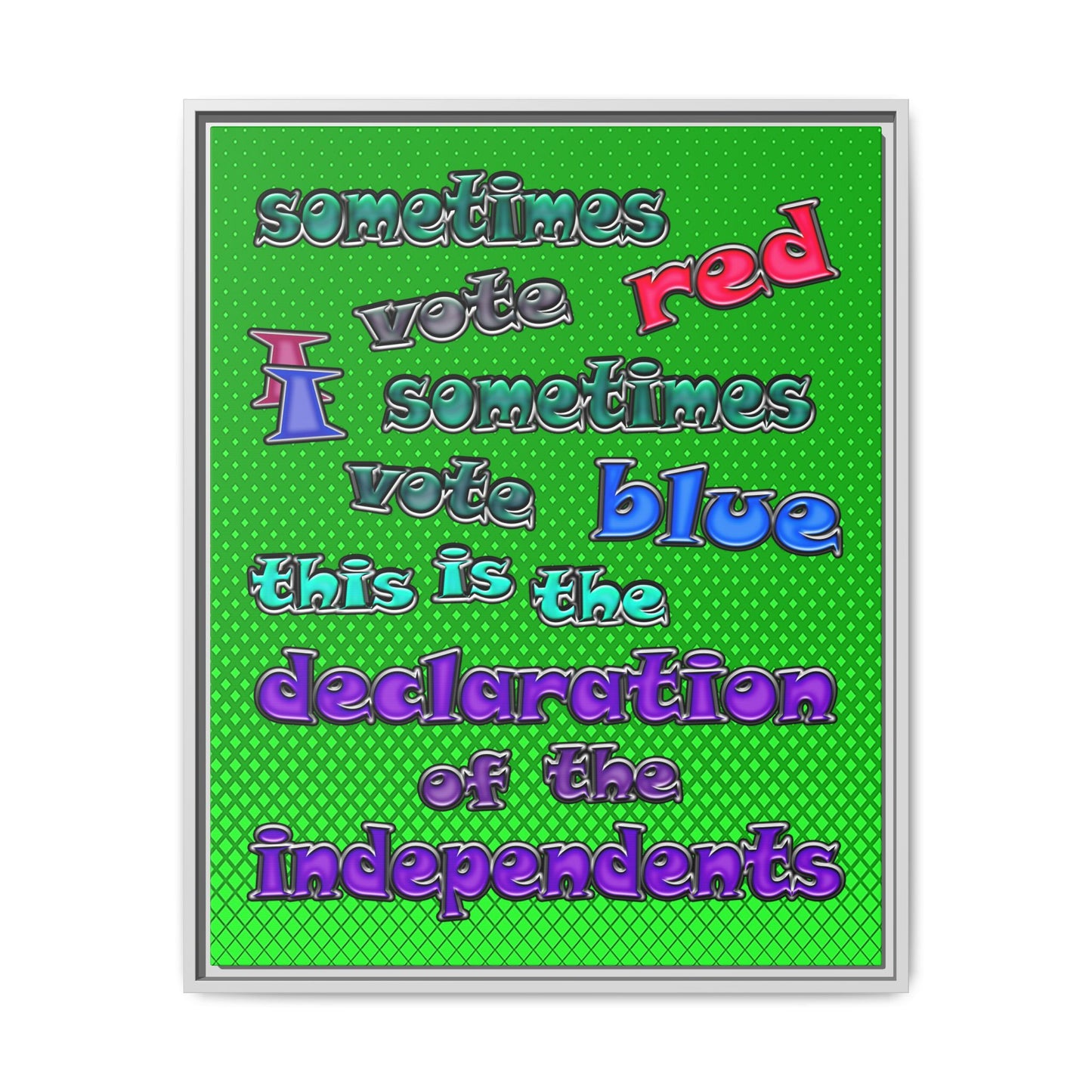 declaration of the independents - framed canvas art (logo green)