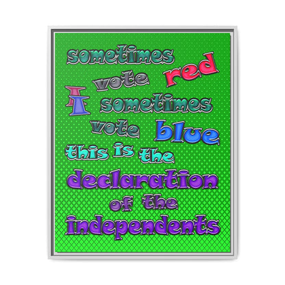 declaration of the independents - framed canvas art (logo green)