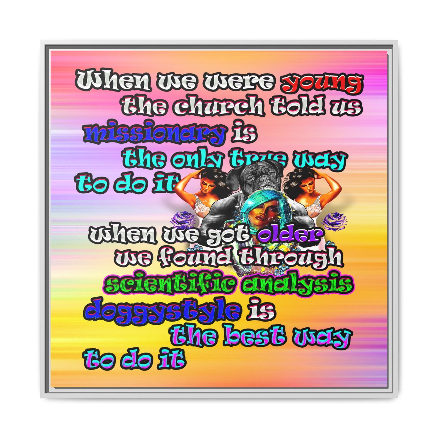 doggystyle - framed canvas art (color blur)