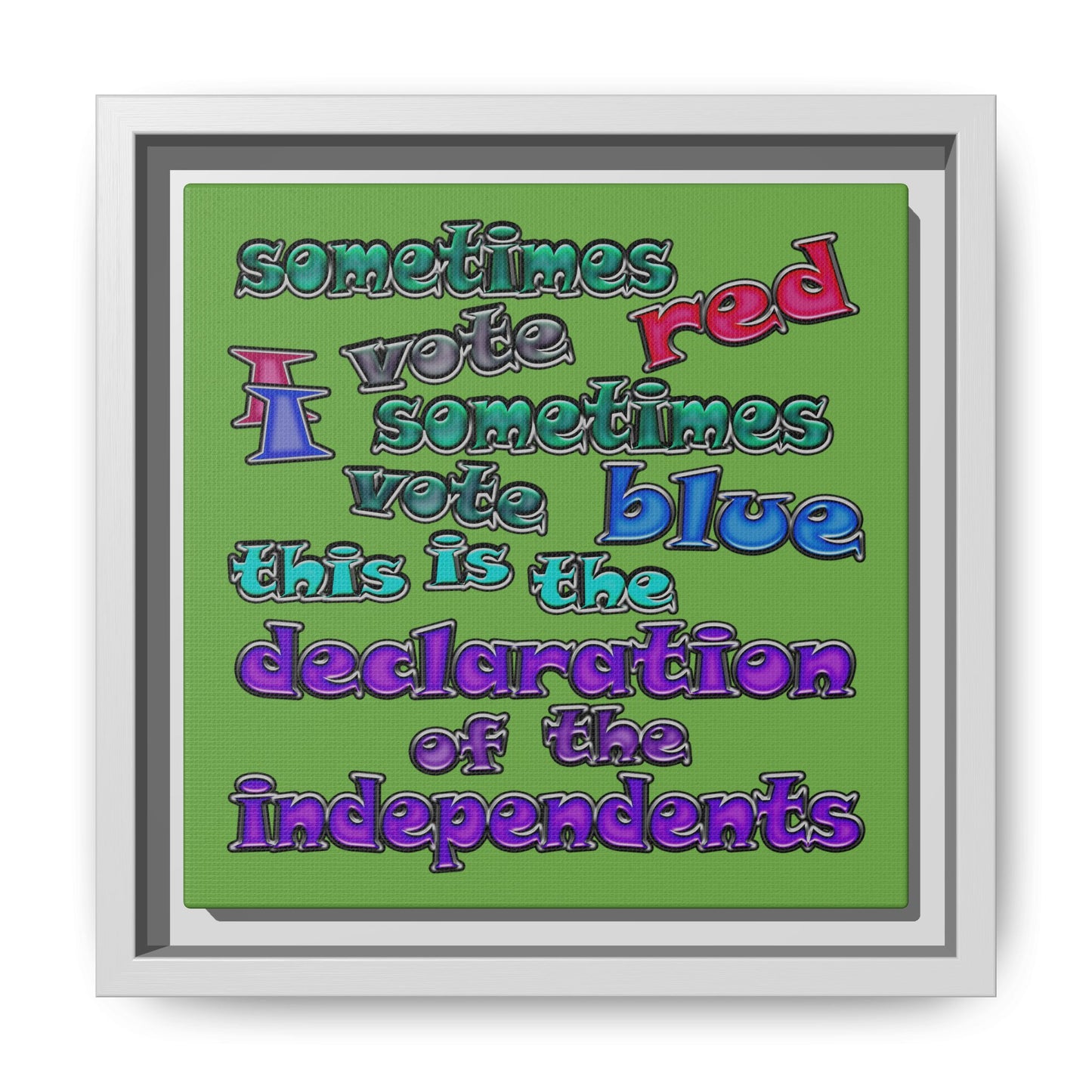 declaration of the independents - framed canvas art (green)