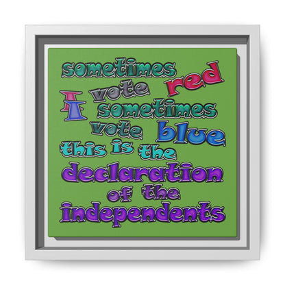 declaration of the independents - framed canvas art (green)