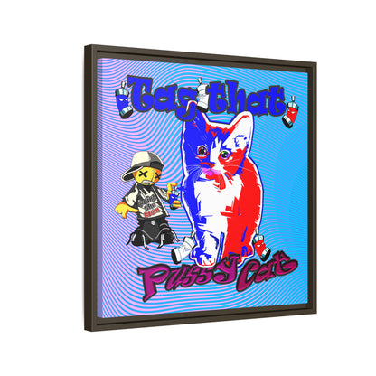 tag that - framed canvas art (light blue-purple wave)