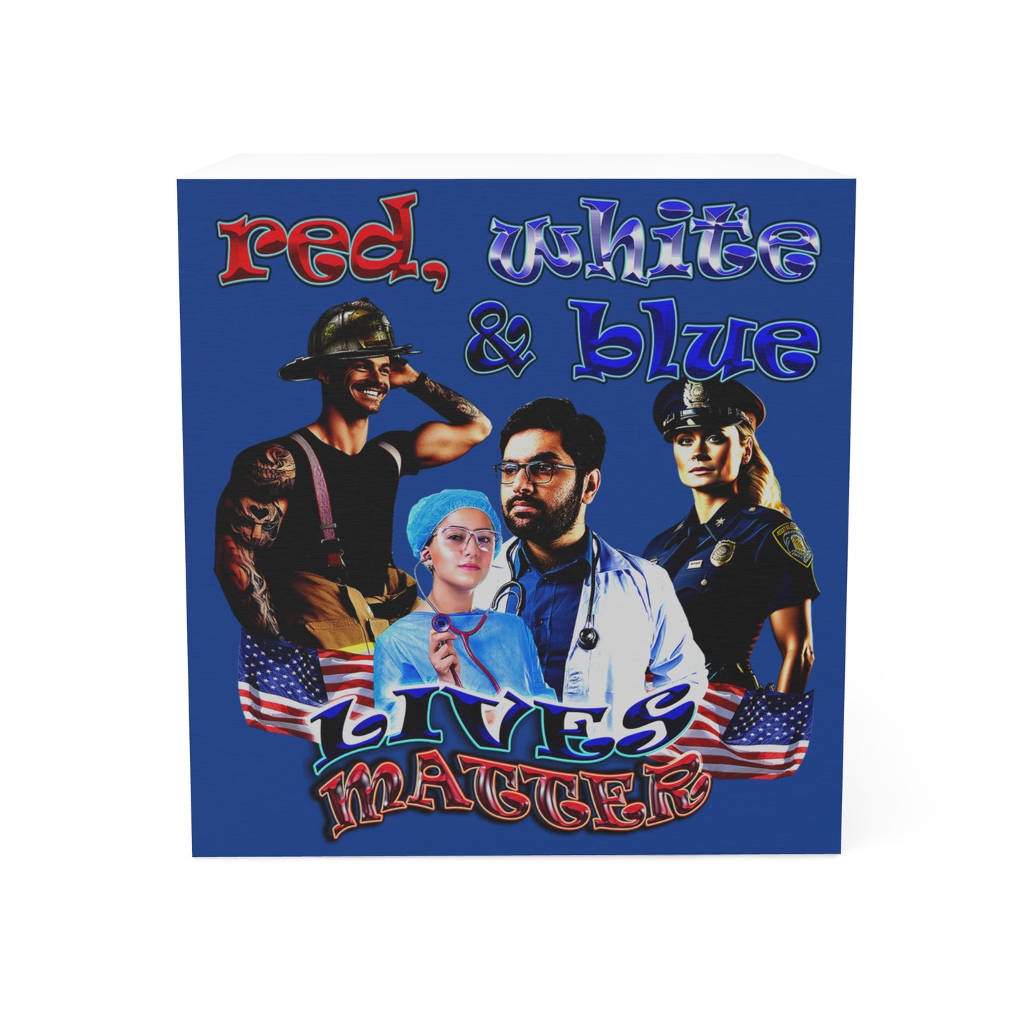 rw&b lives matter - note cube (dark blue)