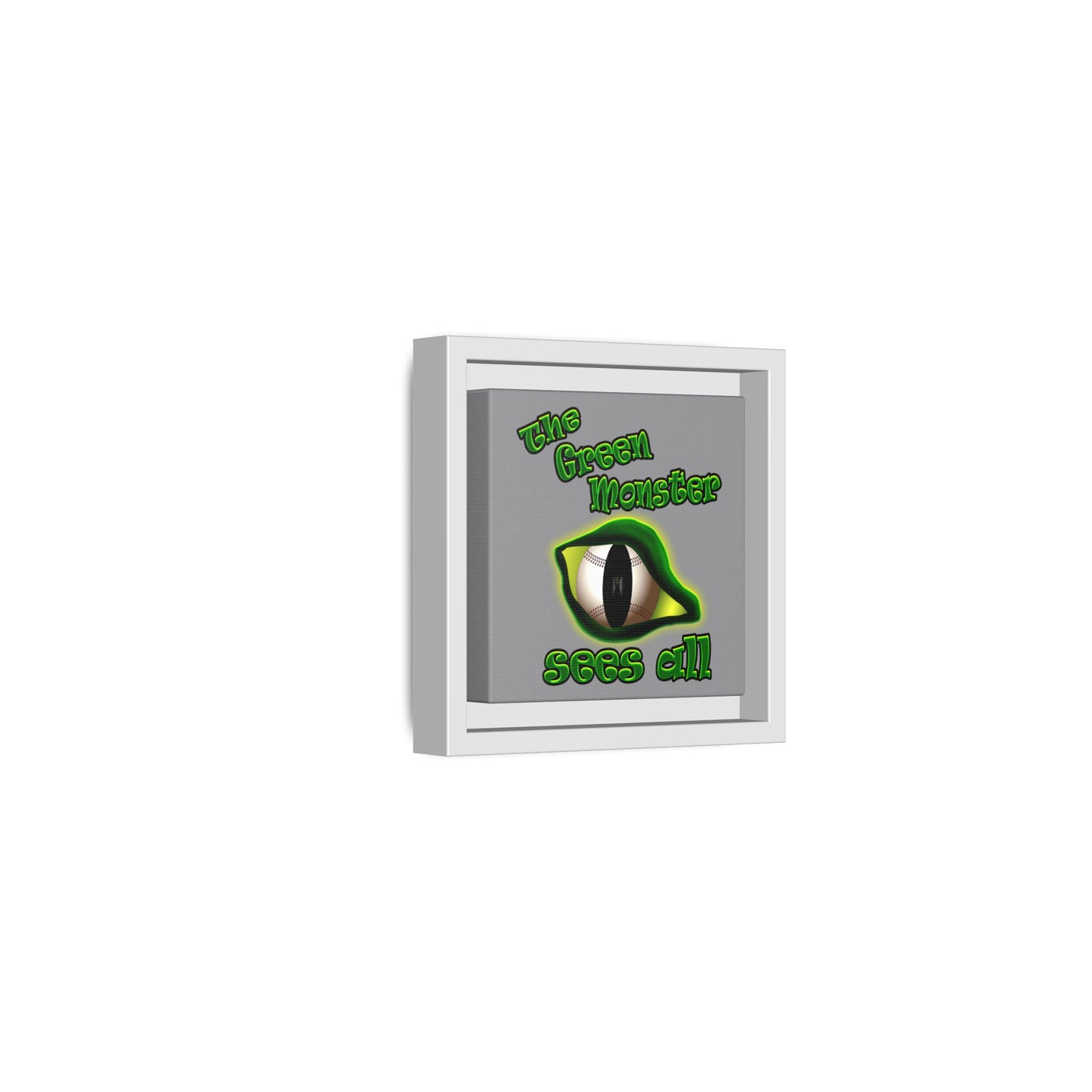 green monster - framed canvas art (grey)