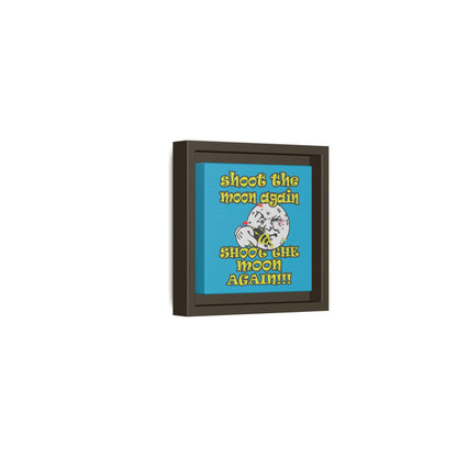 shoot the moon again - framed canvas art (turquoise)