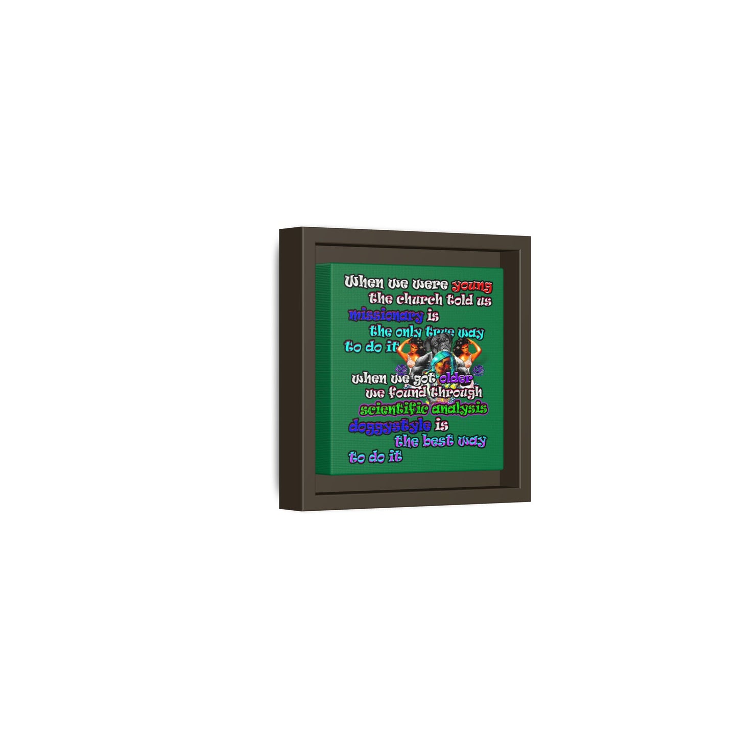doggystyle - framed canvas art (dark green)