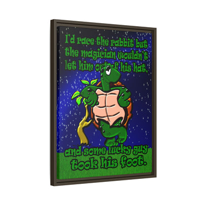 turtle race - framed canvas art ('snoops' background)
