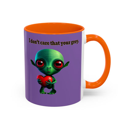I don't care that your grey - Accent Mug (light purple)
