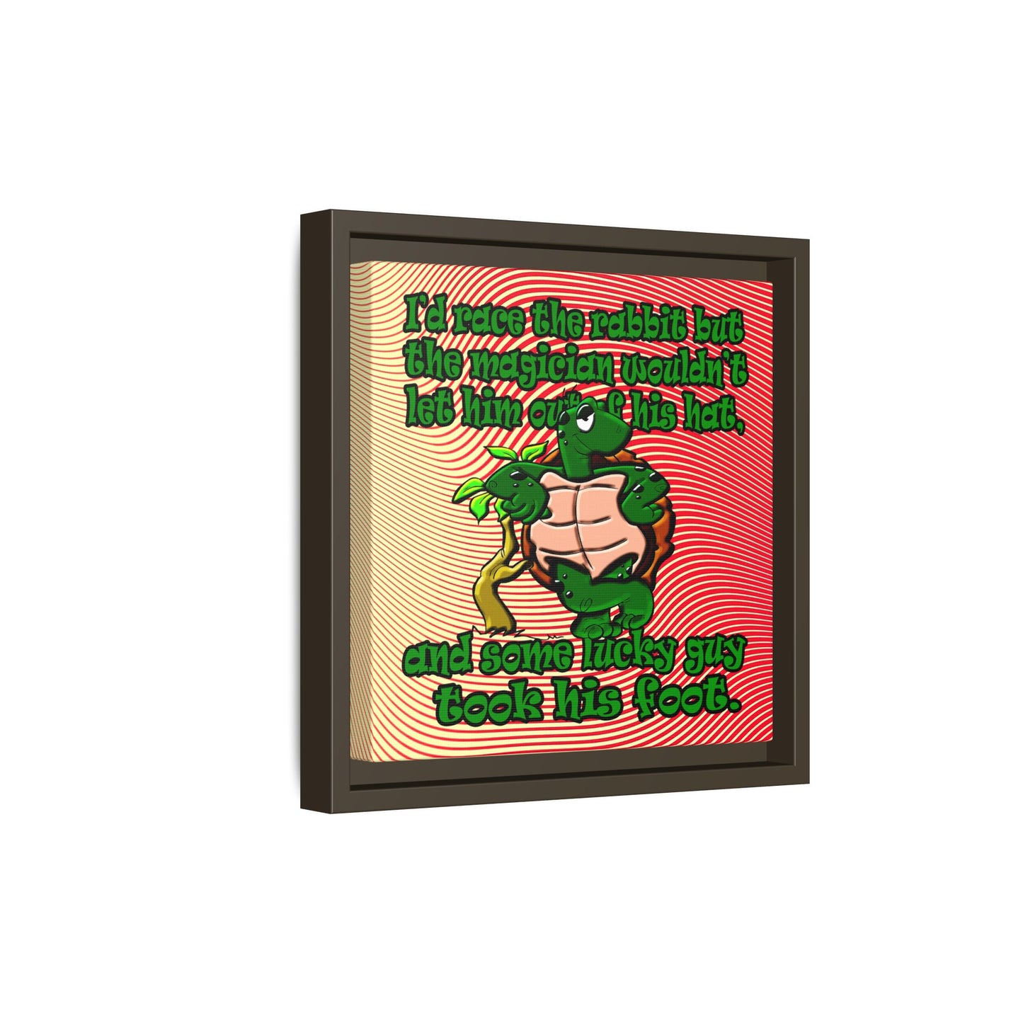turtle race - framed canvas art (yellow-orange wave)