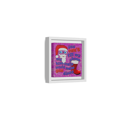 santa's shoes - framed canvas art (pink swirl)
