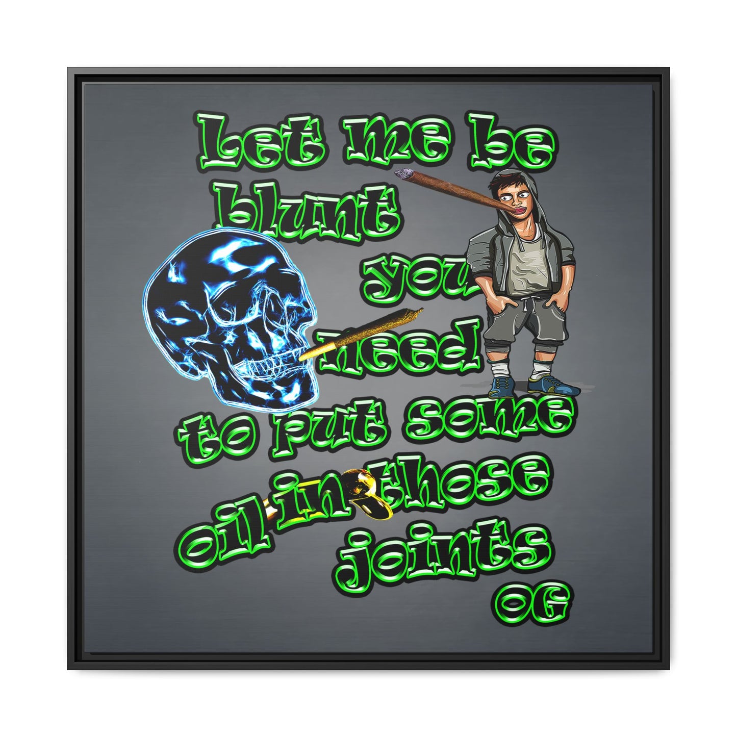 og - framed canvas art (grey-light grey)