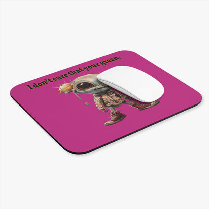 I don't care that your green - Mouse Pad (Rectangle) (pink)