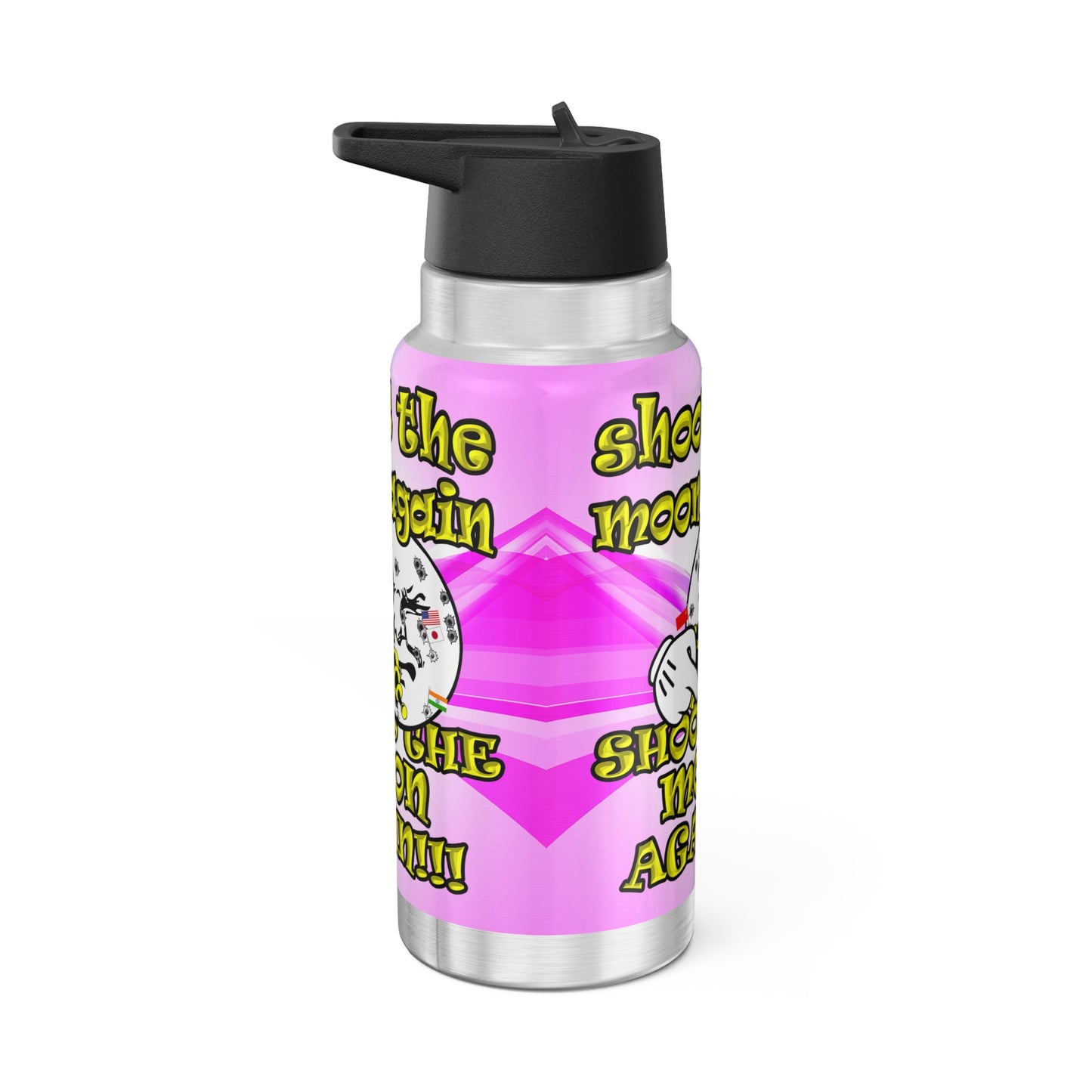 shoot the moon again - Gator Tumbler, 32oz  (light blue-pink wave)