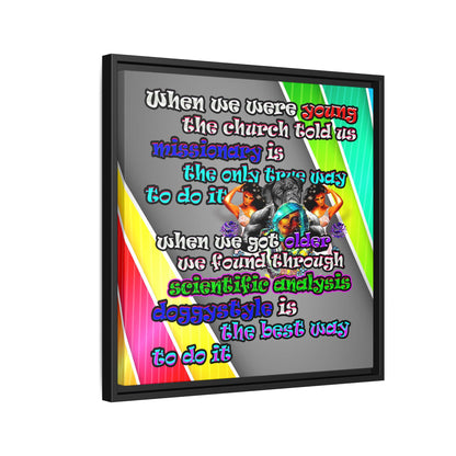 doggystyle - framed canvas art (rainbow split)