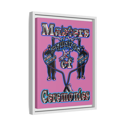 em cee squared - framed canvas art (light pink)