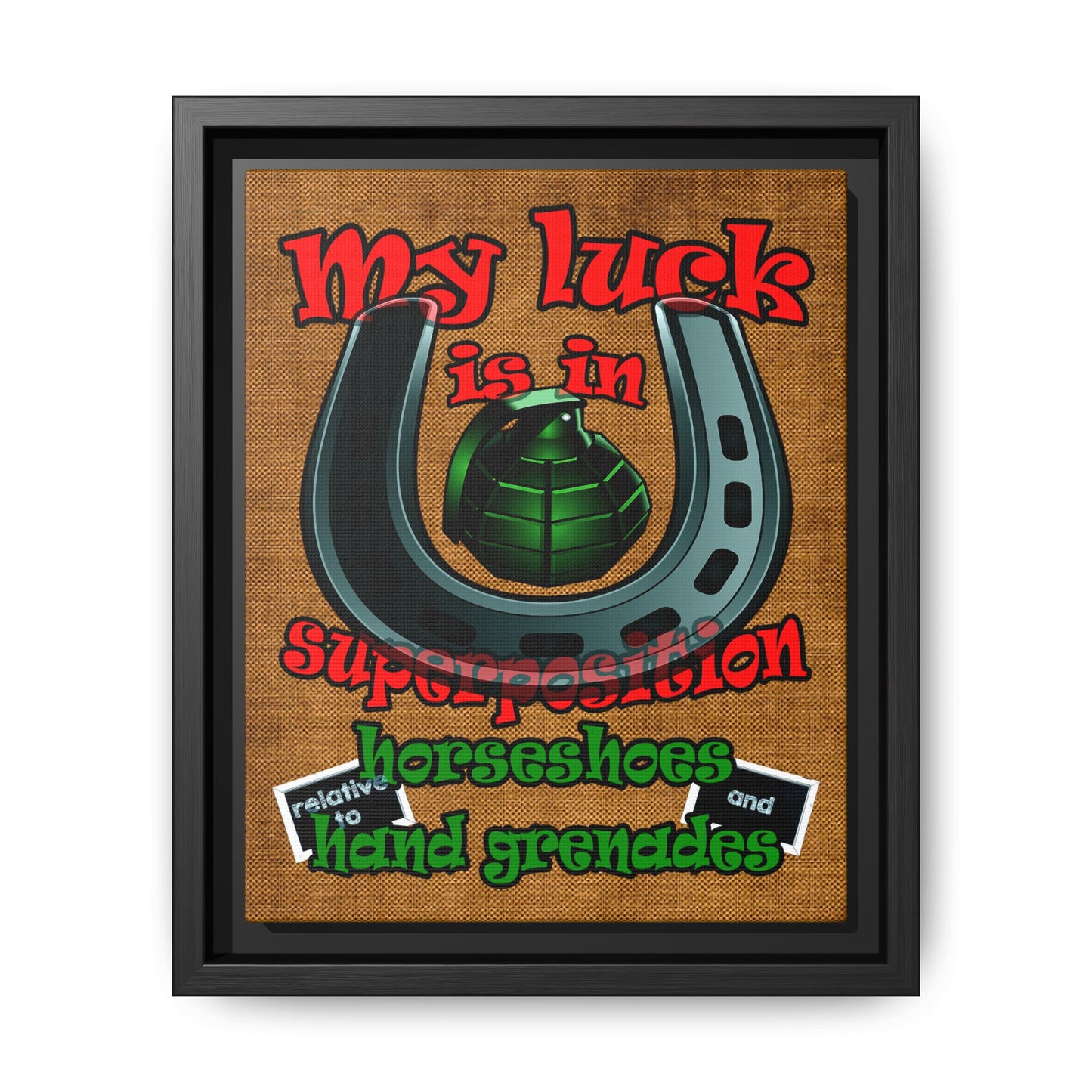 my luck - framed canvas art (brown papyrus)