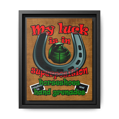 my luck - framed canvas art (brown papyrus)