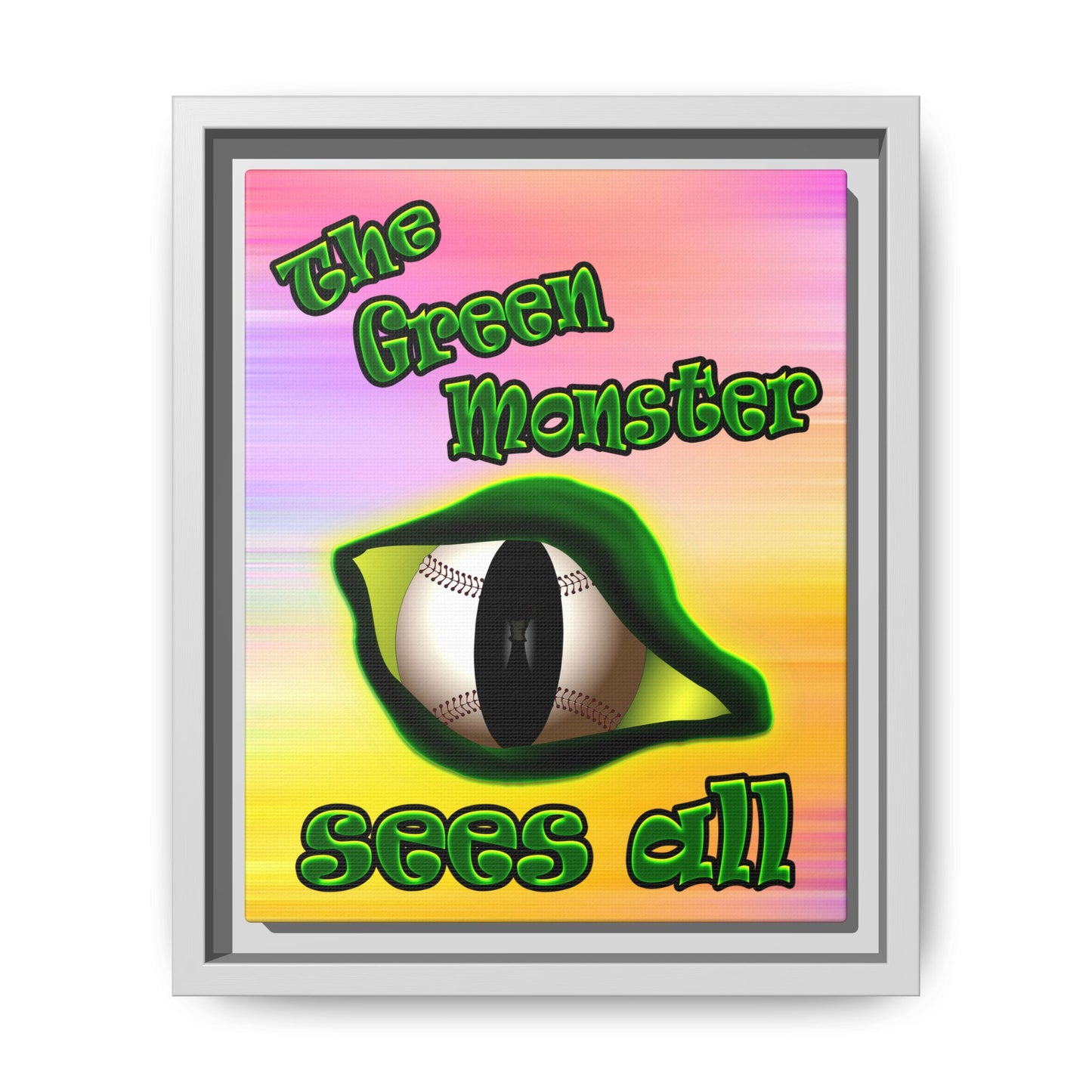 green monster - framed canvas art (color blur)