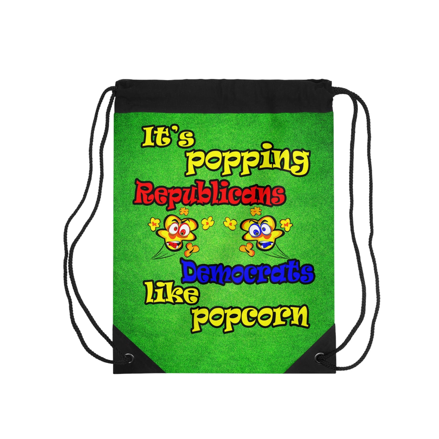 popping like popcorn - Drawstring Bag (green turf)