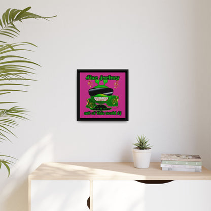 disc jockey - framed canvas art (pink)