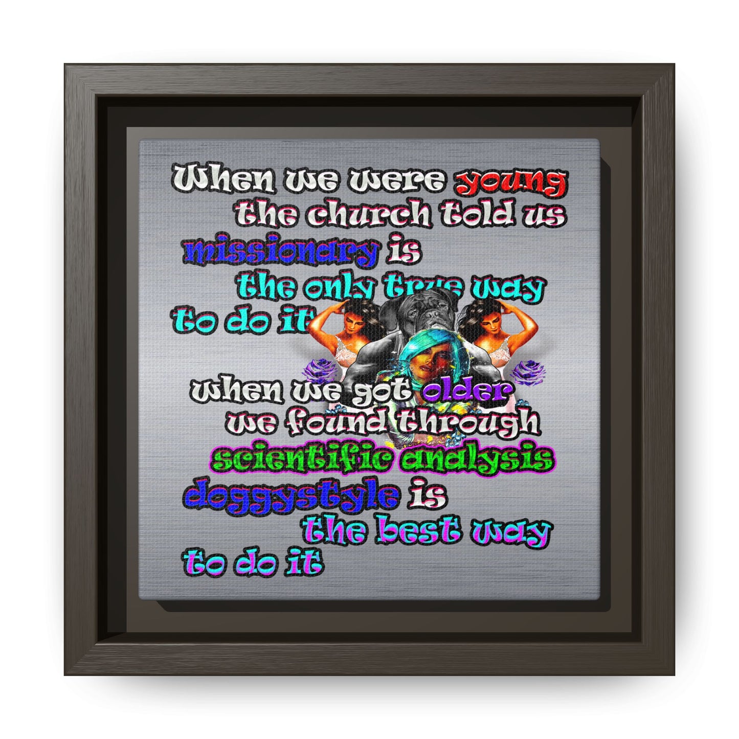 doggystyle - framed canvas art (brushed nickel)